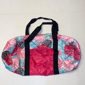 Large Pink Floral Duffle Bag